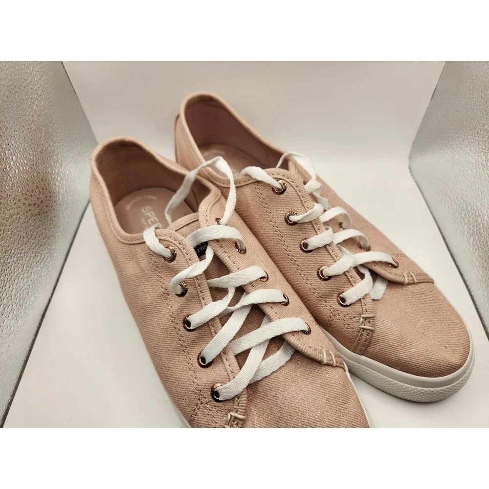 Sperry Top Sider‎ Memory Foam Light Pink Lace Up Shoes Womens Size 9M